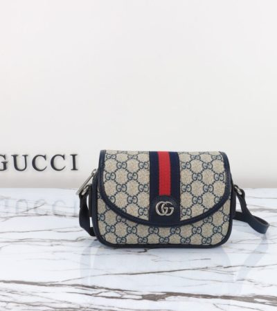 Replica Gucci GUCCI Ophidia GG Shoulder Bag Blue - top-tier luxury replica shoulder bag