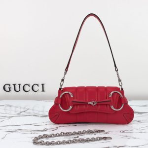 Replica Gucci Horsebit Chain Shoulder Bag Red - ultra-realistic fake designer tote