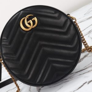 Replica Gucci GG Mormont Round Black - near-authentic luxury replica handbag