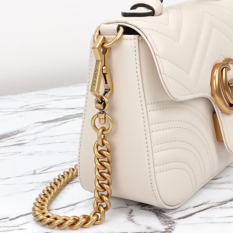 Replica Gucci GG Marmont Top Handle White - high-quality designer bag clone