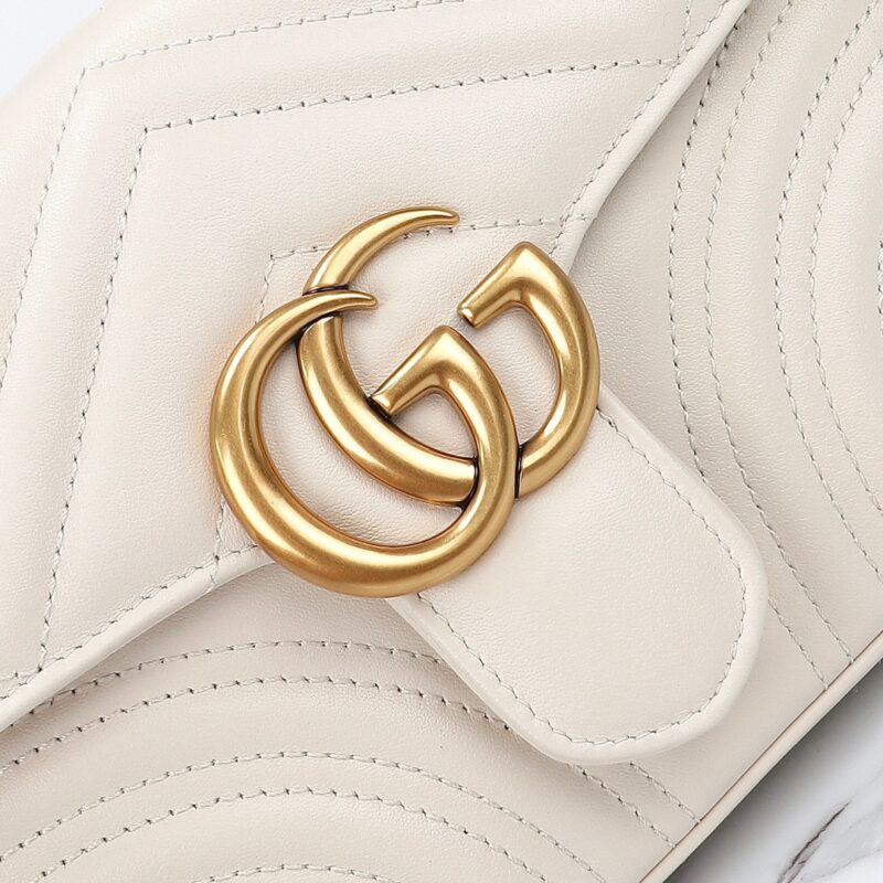 Replica Gucci GG Marmont Top Handle White - authentic-look luxury purse replica