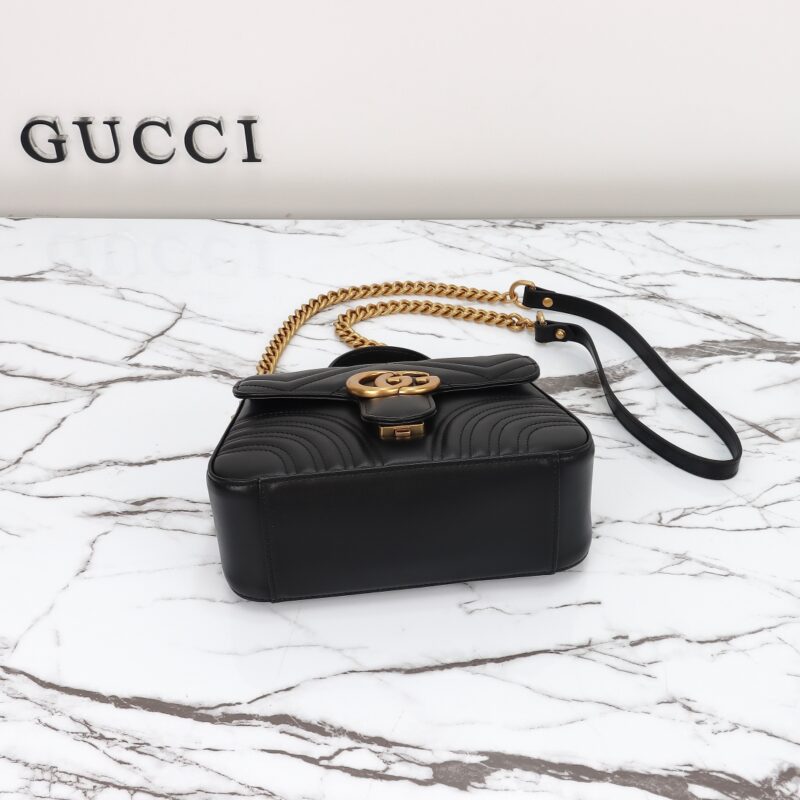 Replica Gucci GG Marmont Top Handle Black - premium 1:1 fake handbag model