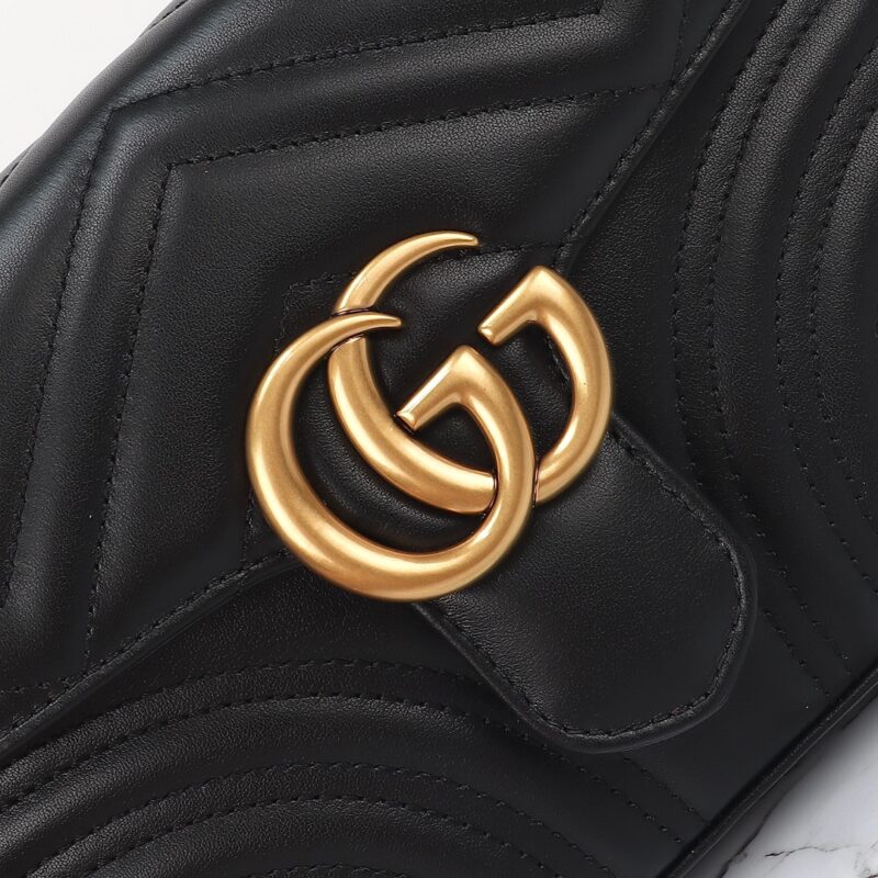 Replica Gucci GG Marmont Top Handle Black - high-quality designer bag clone