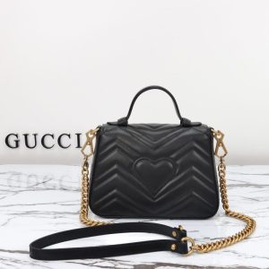 Replica Gucci GG Marmont Top Handle Black - high-quality designer bag clone