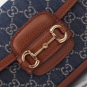 Replica Gucci Horsebit 1955 Double G Mini Denim - best quality luxury bag dupe