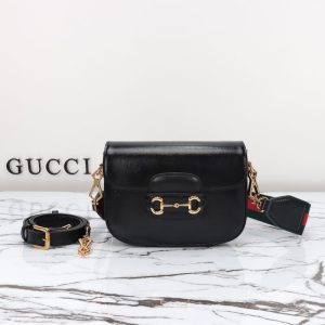 Replica Gucci Horsebit 1955 Double G Mini Black - best-selling designer handbag dupe