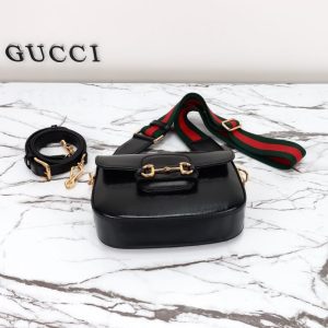 Replica Gucci Horsebit 1955 Double G Mini Black - ultra-realistic fake designer tote