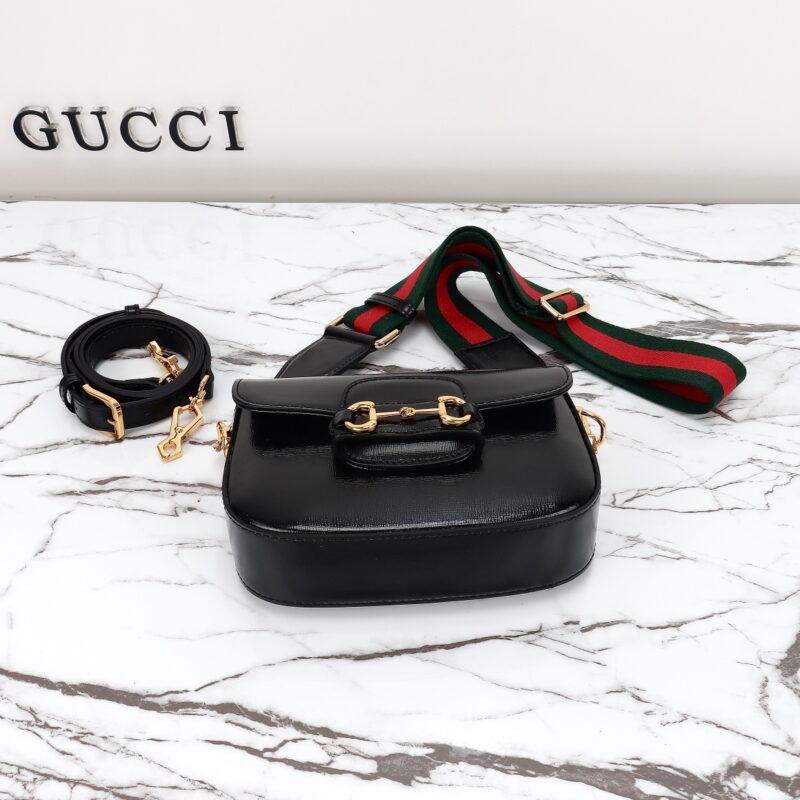 Replica Gucci Horsebit 1955 Double G Mini Black - ultra-realistic fake designer tote