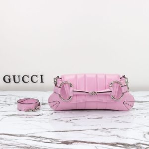 Replica Gucci Horsebit Chain Shoulder Bag Pink - top-tier luxury replica shoulder bag