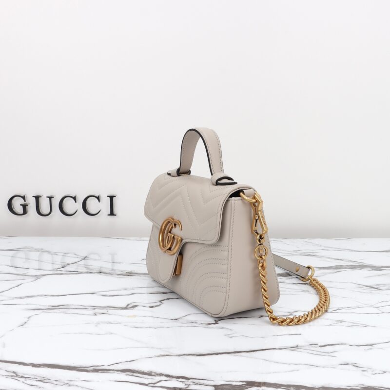 Replica Gucci GG Marmont Top Handle Beige - best quality luxury bag dupe