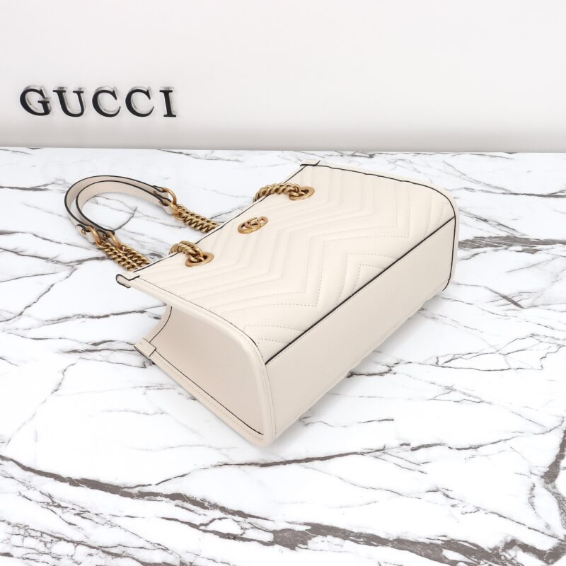 Replica Gucci GG Marmont Tote White - best quality luxury bag dupe