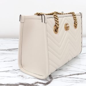 Replica Gucci GG Marmont Tote White - top-rated replica designer bag