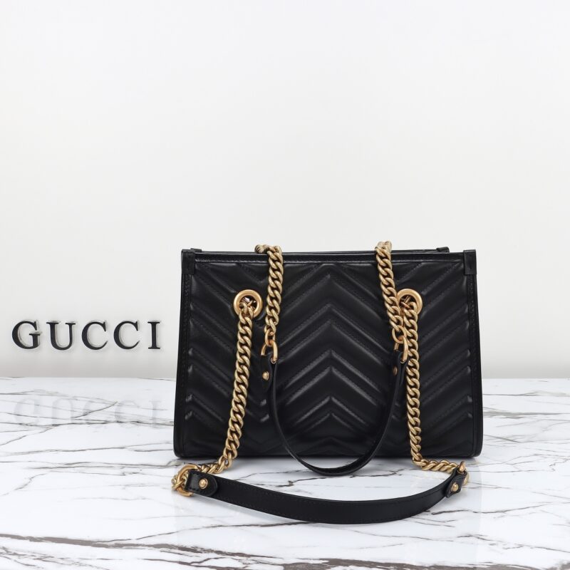 Replica Gucci GG Marmont Tote Black - high-quality designer bag clone