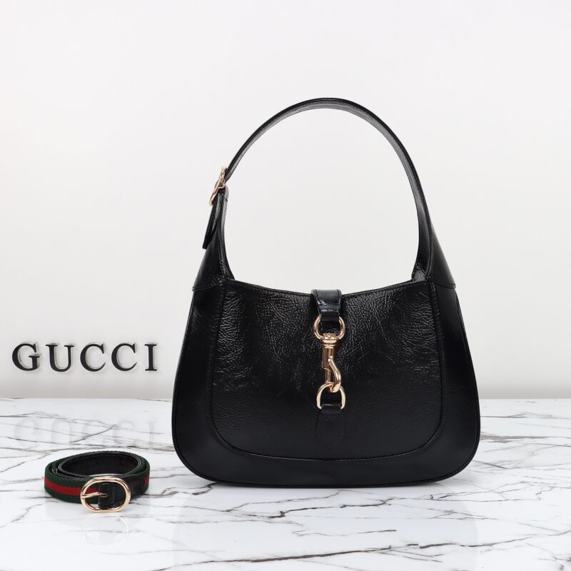 Replica Gucci G Jackie Small Patent Black - near-authentic luxury replica handbag