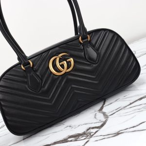 Replica Gucci Marmont Small Top Handle Black - realistic designer-inspired fake bag