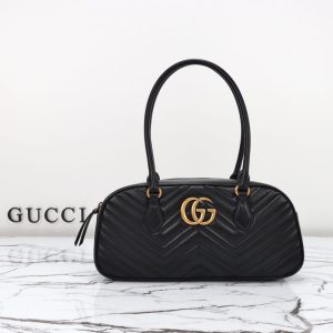 Replica Gucci Marmont Small Top Handle Black - top-tier luxury replica shoulder bag