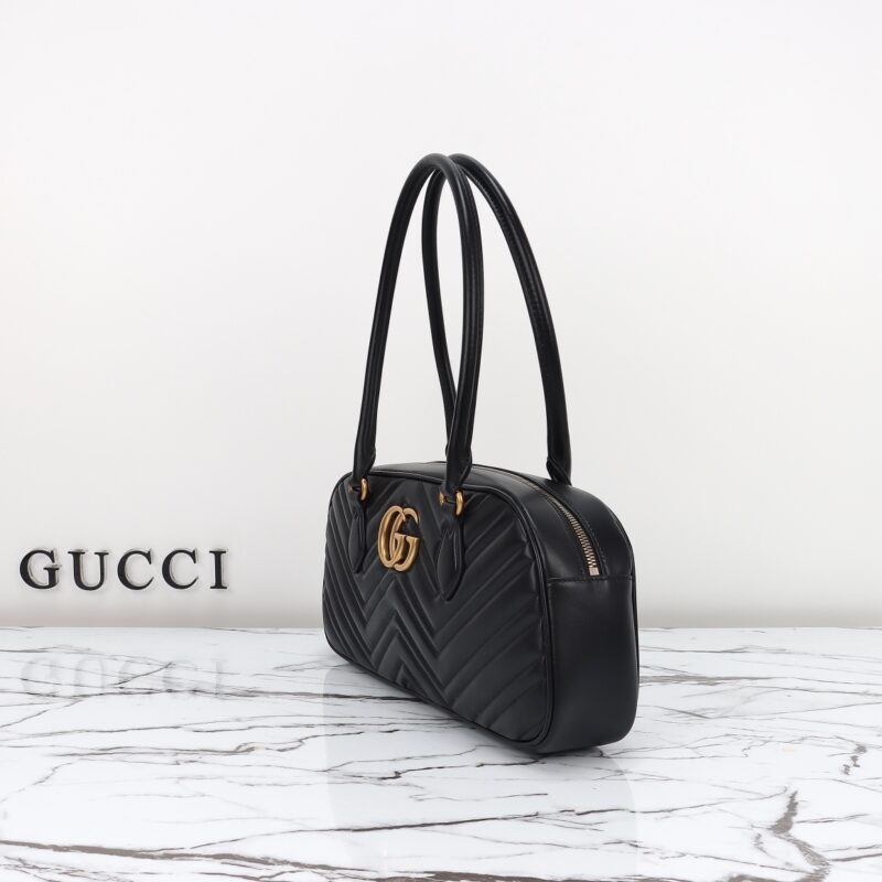 Replica Gucci Marmont Small Top Handle Black - ultra-realistic fake designer tote