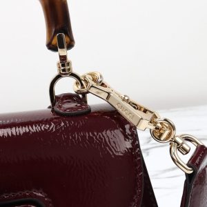 Replica Gucci Bamboo 1947 Patent Bordeaux - best-selling designer handbag dupe
