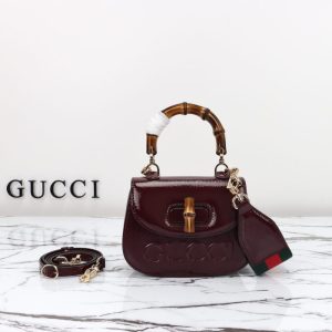 Replica Gucci Bamboo 1947 Patent Bordeaux - high-quality designer bag clone