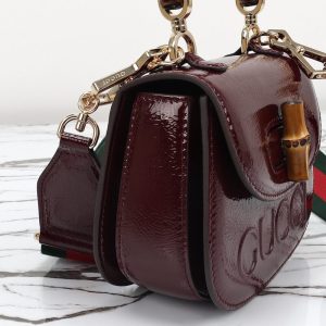 Replica Gucci Bamboo 1947 Patent Bordeaux - best quality luxury bag dupe
