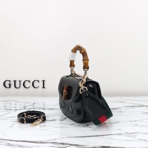 Replica Gucci Bamboo 1947 Patent Black - high-end fake designer purse