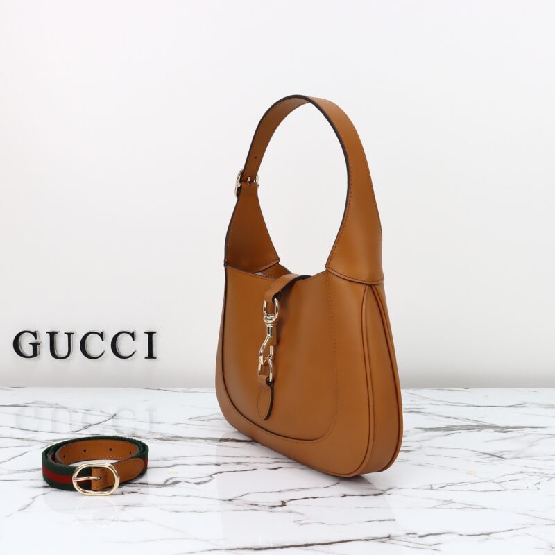 Replica Gucci G Jackie Small Patent Brown - near-authentic luxury replica handbag