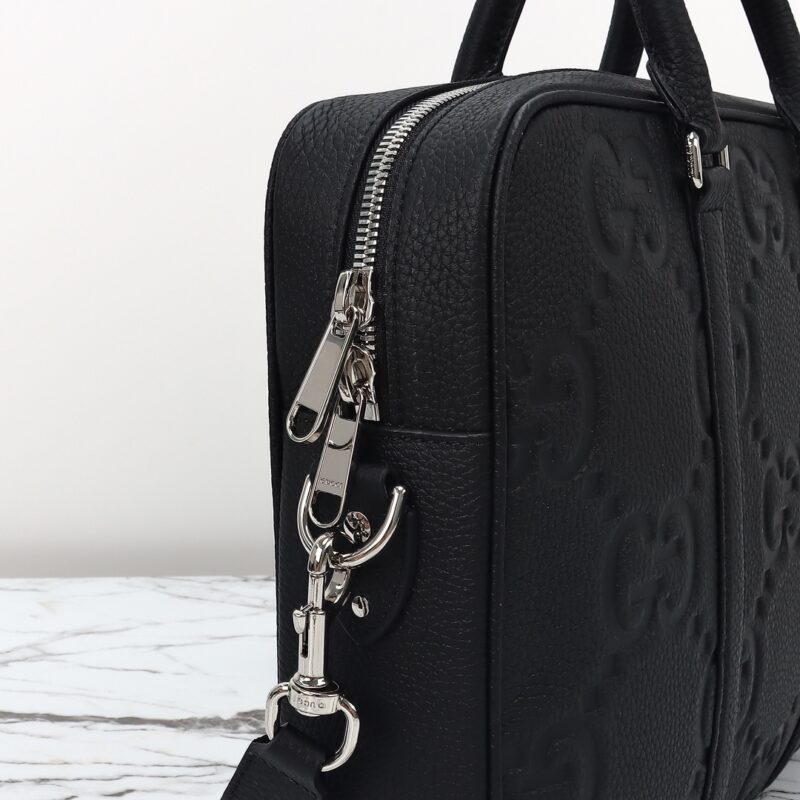 Replica Gucci Briefcase GG Leather Black - high-accuracy replica luxury purse