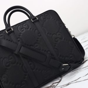 Replica Gucci Briefcase GG Leather Black - realistic designer-inspired fake bag
