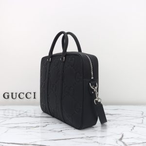 Replica Gucci Briefcase GG Leather Black - realistic designer-inspired fake bag