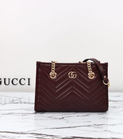 Replica Gucci GG Marmont Tote Bordeaux - authentic-look luxury purse replica