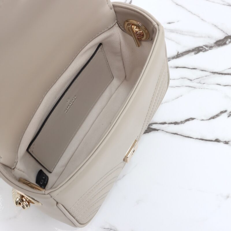 Replica Gucci Marmont Mini Top Handle Beige - high-accuracy replica luxury purse