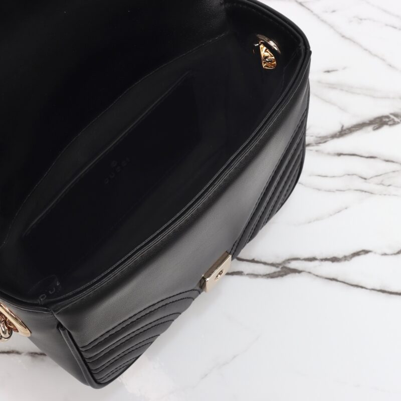 Replica Gucci Marmont Mini Top Handle Black - high-quality designer bag clone