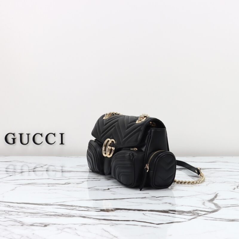 Replica Gucci Marmont 2.0 GG Shoulder Bag Black - top-rated replica designer bag
