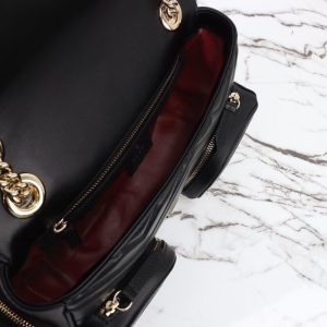 Replica Gucci Marmont 2.0 GG Shoulder Bag Black - authentic-look luxury purse replica