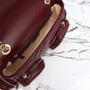 Replica Gucci Marmont 2.0 GG Shoulder Bag Bordeaux - best quality luxury bag dupe