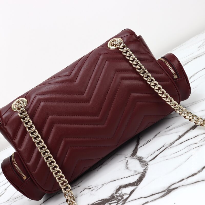 Replica Gucci Marmont 2.0 GG Shoulder Bag Bordeaux - ultra-realistic fake designer tote