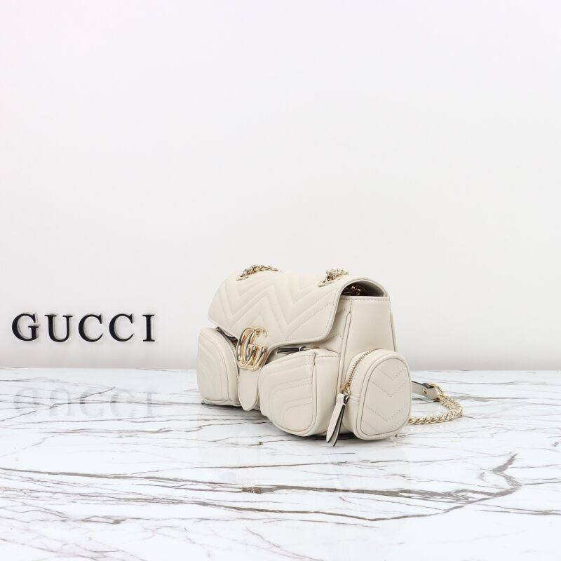 Replica Gucci Marmont 2.0 GG Shoulder Bag White - top-rated replica designer bag
