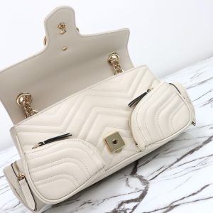 Replica Gucci Marmont 2.0 GG Shoulder Bag White - premium-grade designer purse dupe