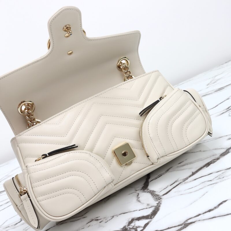 Replica Gucci Marmont 2.0 GG Shoulder Bag White - premium-grade designer purse dupe
