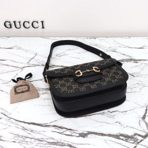 Replica Gucci G 1955 Horsebit Black Denim - near-authentic luxury replica handbag