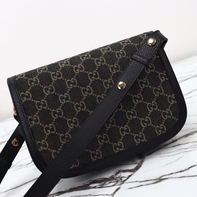 Replica Gucci G 1955 Horsebit Black Denim - best quality luxury bag dupe