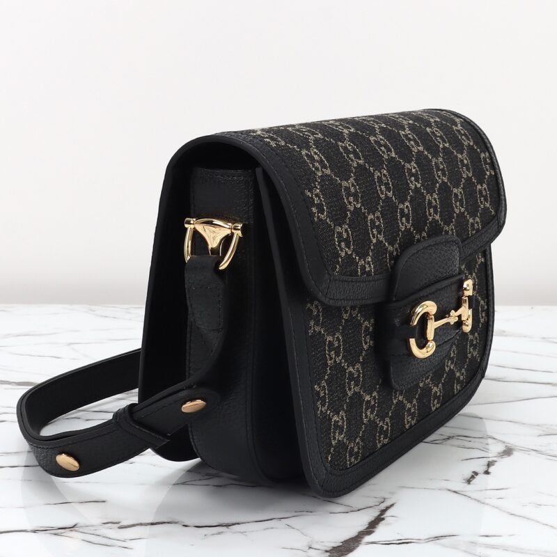Replica Gucci G 1955 Horsebit Black Denim - near-authentic luxury replica handbag