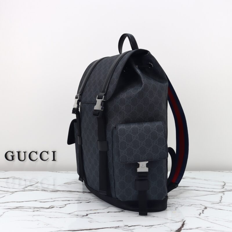 Replica Gucci GG Supreme Backpack Black - best quality luxury bag dupe