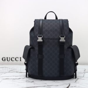 Replica Gucci GG Supreme Backpack Black - top-tier luxury replica shoulder bag