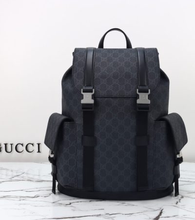 Replica Gucci GG Supreme Backpack Black - top-tier luxury replica shoulder bag