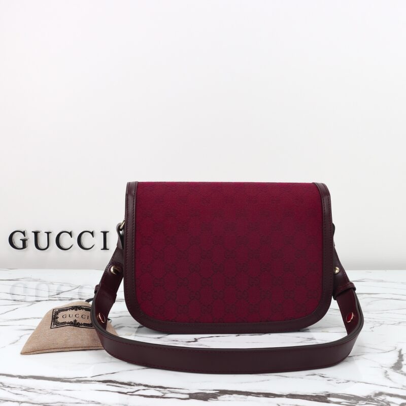 Replica Gucci G 1955 Horsebit Red Denim - near-authentic luxury replica handbag