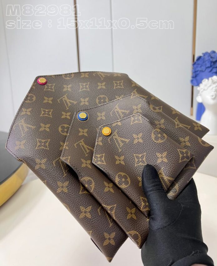 Replica Louis Vuitton Kirigami Pochette Pouch Brown - top-rated replica designer bag