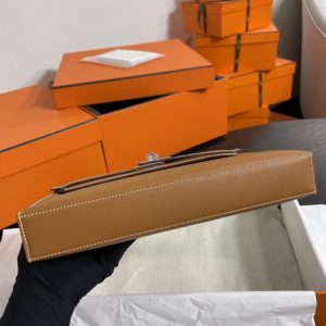 Replica Hermes Kelly Elan Brown Silver - high-quality designer bag clone