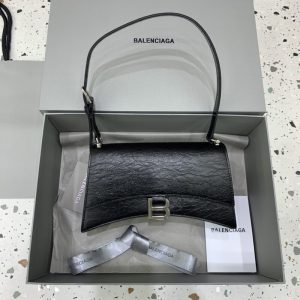 Replica Balenciaga Crush Small Black Silver - elite superclone designer purse