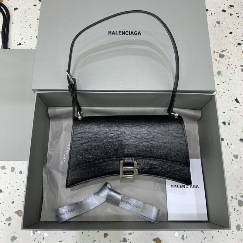 Replica Balenciaga Crush Small Black Silver - elite superclone designer purse